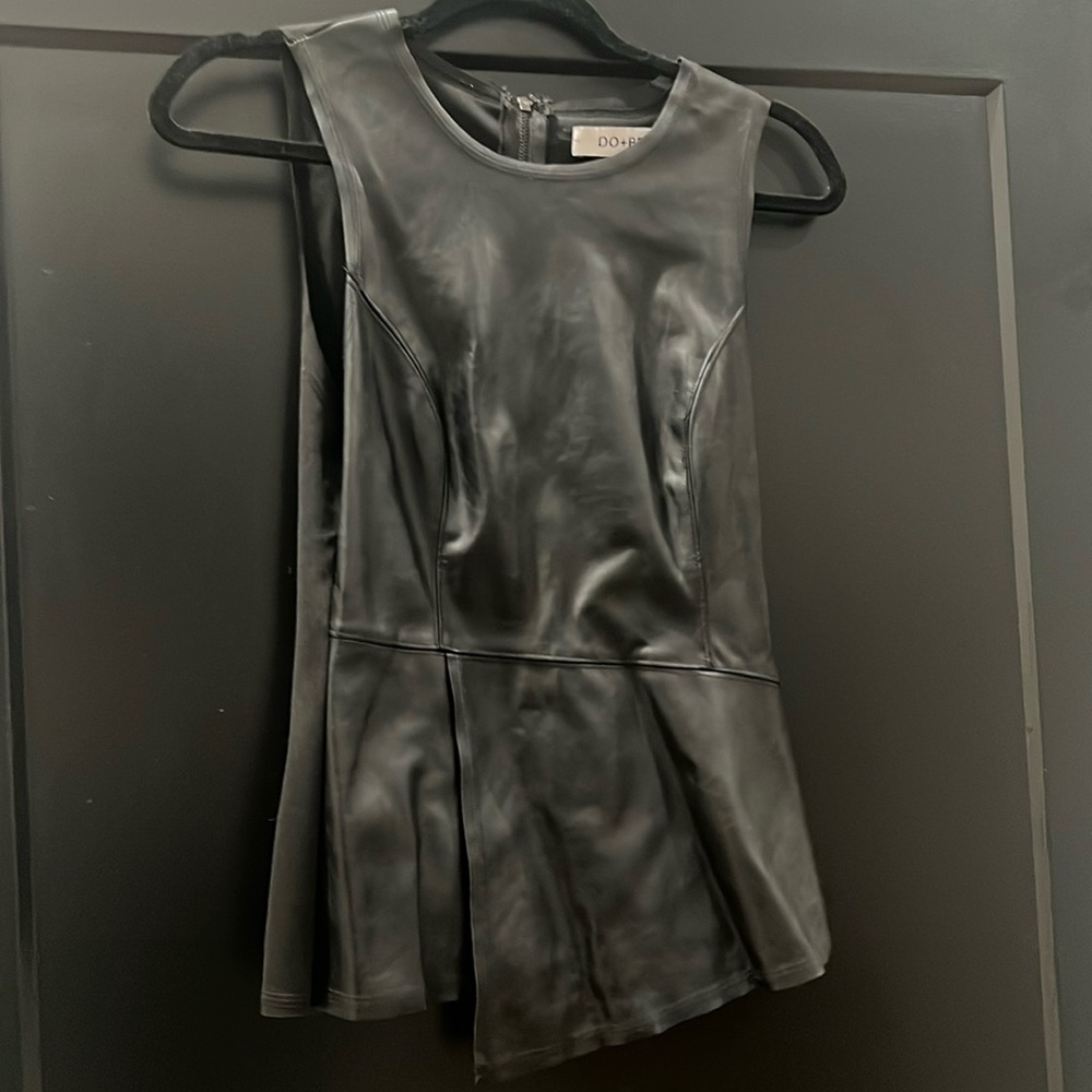 DO + BE vegan leather zip tank SM